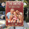 Custom Photo Caricature Family Together - Personalized Classic Metal Signs