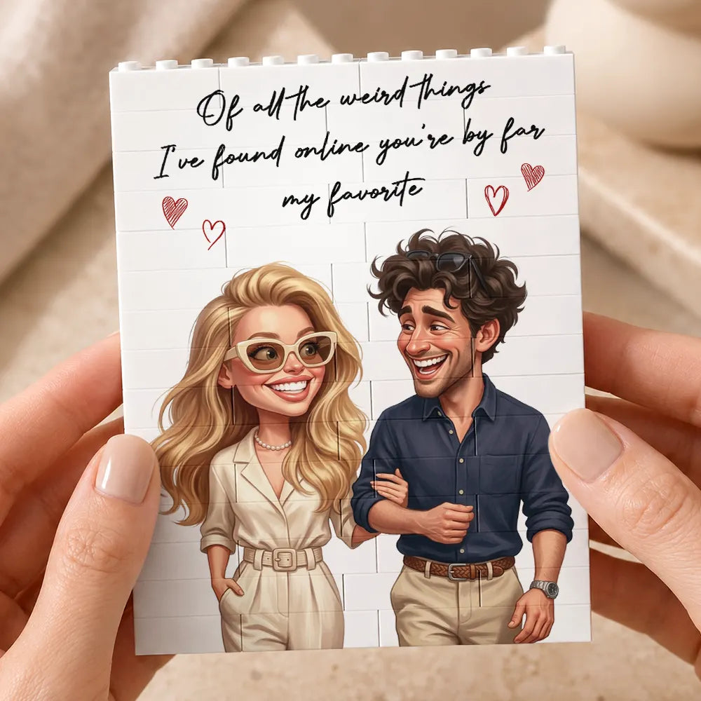 Custom Photo Caricature I'm Yours No Returns Or Refunds - Personalized Building Brick Blocks