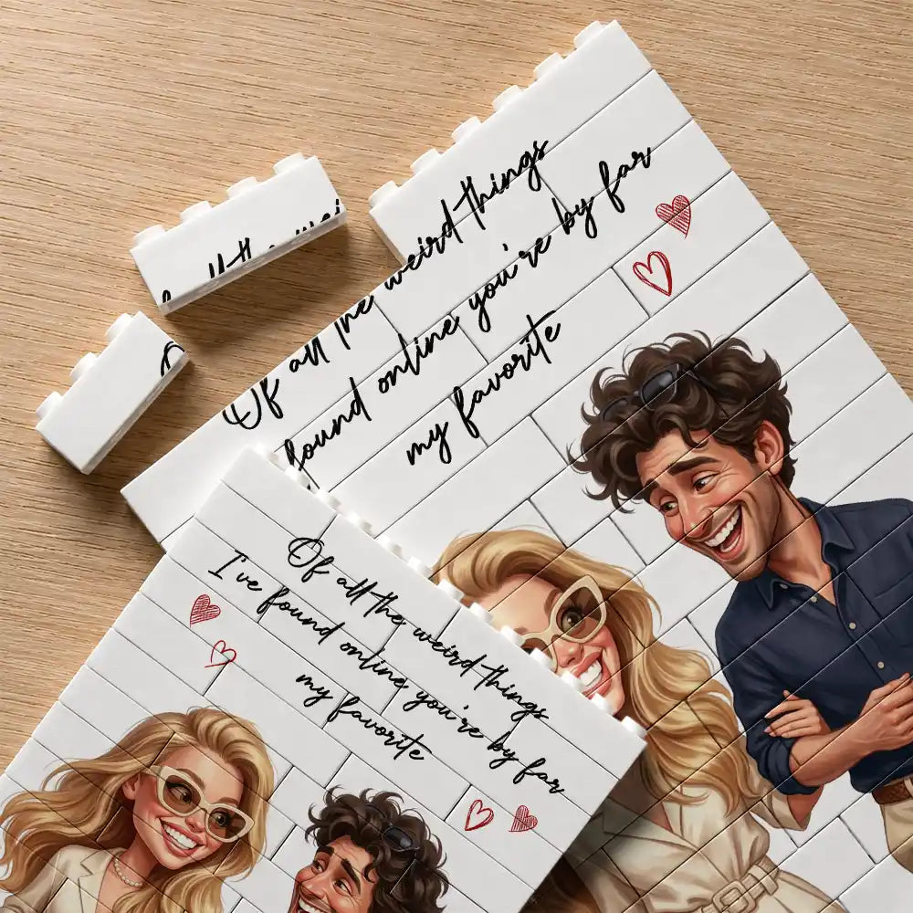 Custom Photo Caricature I'm Yours No Returns Or Refunds - Personalized Building Brick Blocks