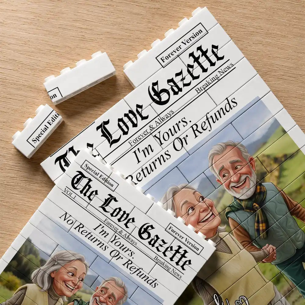 Custom Photo Caricature I'm Yours No Returns Or Refunds Couple - Personalized Building Brick Blocks
