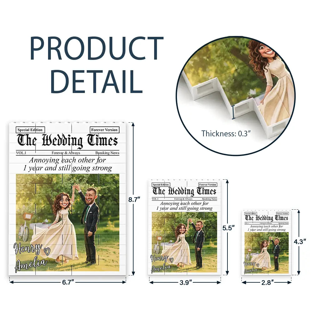 Custom Photo Caricature I'm Yours No Returns Or Refunds Couple - Personalized Building Brick Blocks