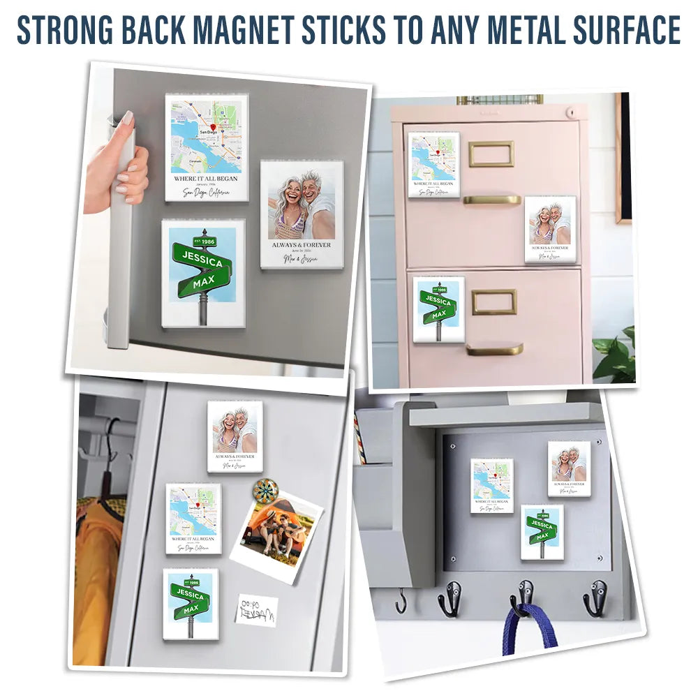 Custom Photo Caricature Travel Keepsake For Family And Friends - Personalized Acrylic Magnet