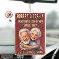 Custom Photo Caricature Vintage Annoying Each Other - Personalized Acrylic Car Hanger