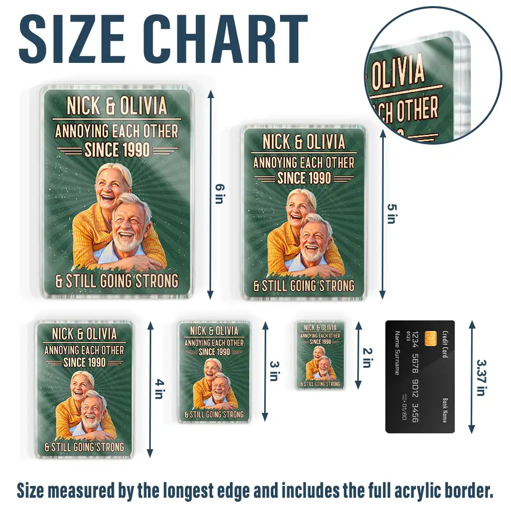Custom Photo Caricature Vintage Annoying Each Other - Personalized Acrylic Magnet