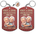 Custom Photo Caricature Vintage Annoying Each Other - Personalized Aluminum Keychain