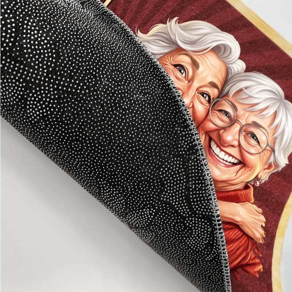 Custom Photo Caricature Vintage Annoying Each Other - Personalized Doormat