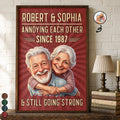 Custom Photo Caricature Vintage Annoying Each Other - Personalized Poster