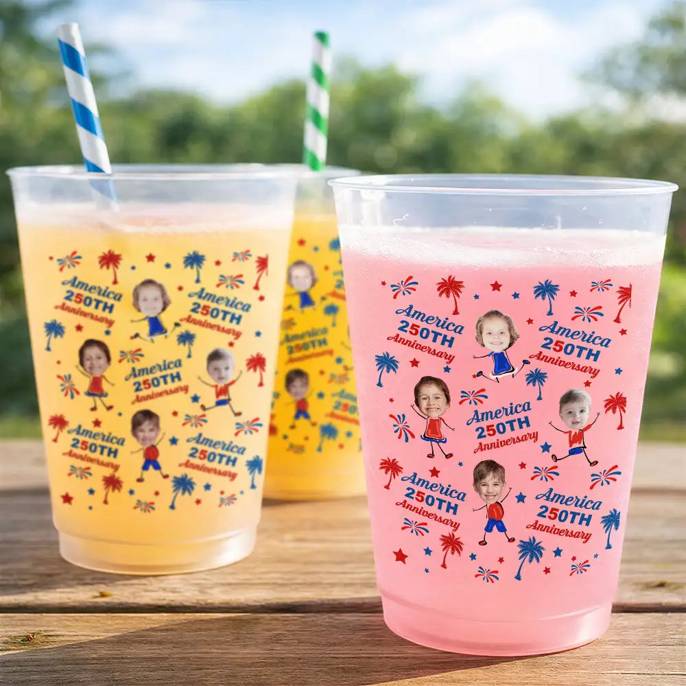 Custom Photo Celebrating A250 Party Family Party - Personalized Frosted Cups