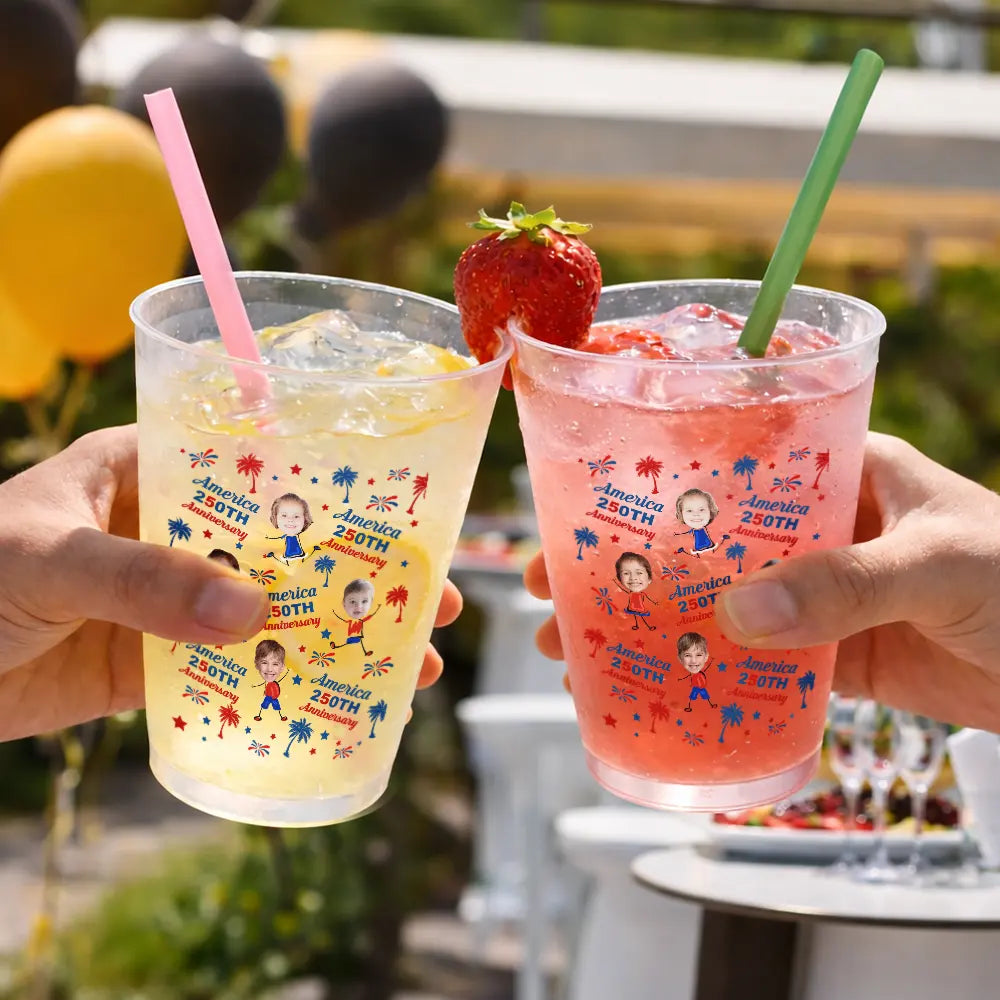 Custom Photo Celebrating A250 Party Family Party - Personalized Frosted Cups