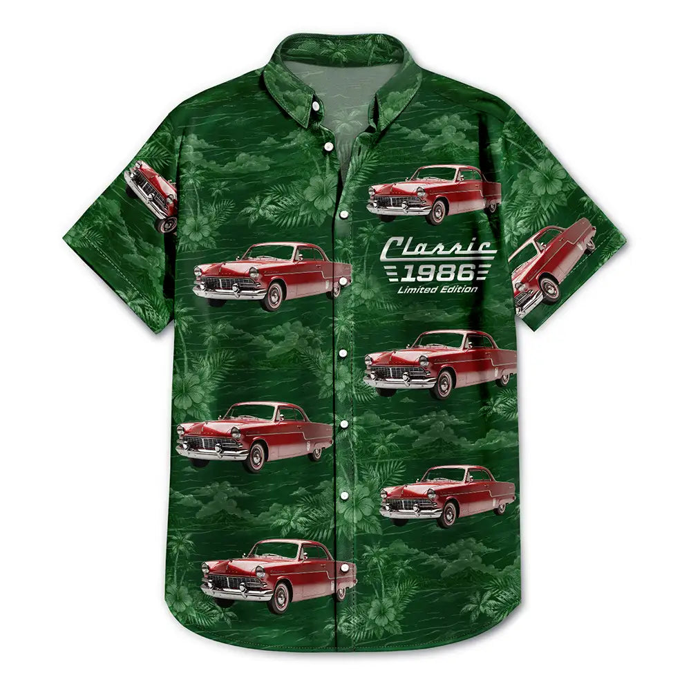 Custom Photo Classic Car Limited Edition - Personalized Hawaiian Shirt