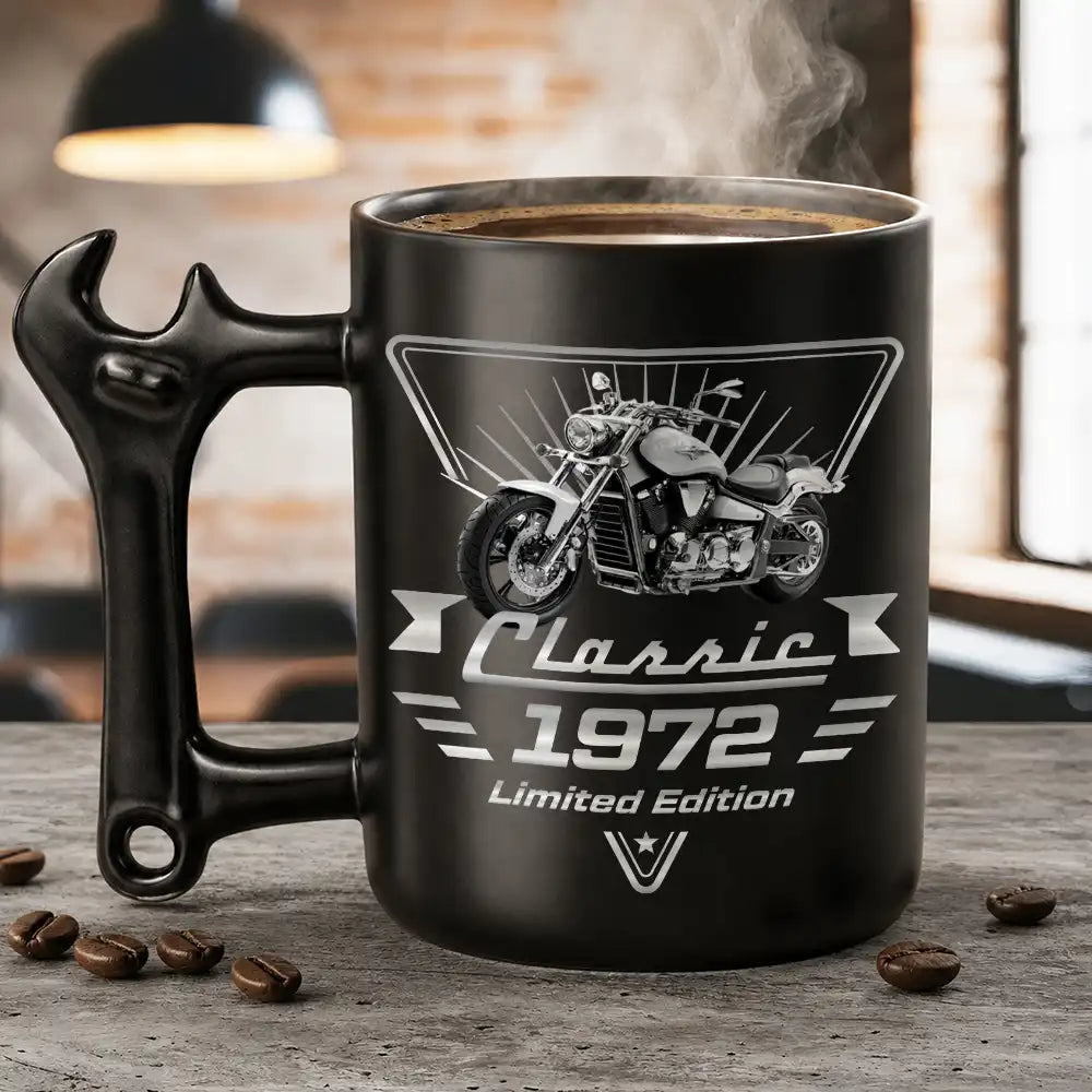 Custom Photo Classic Car Limited Edition - Personalized Wrench Shaped Handle Mug