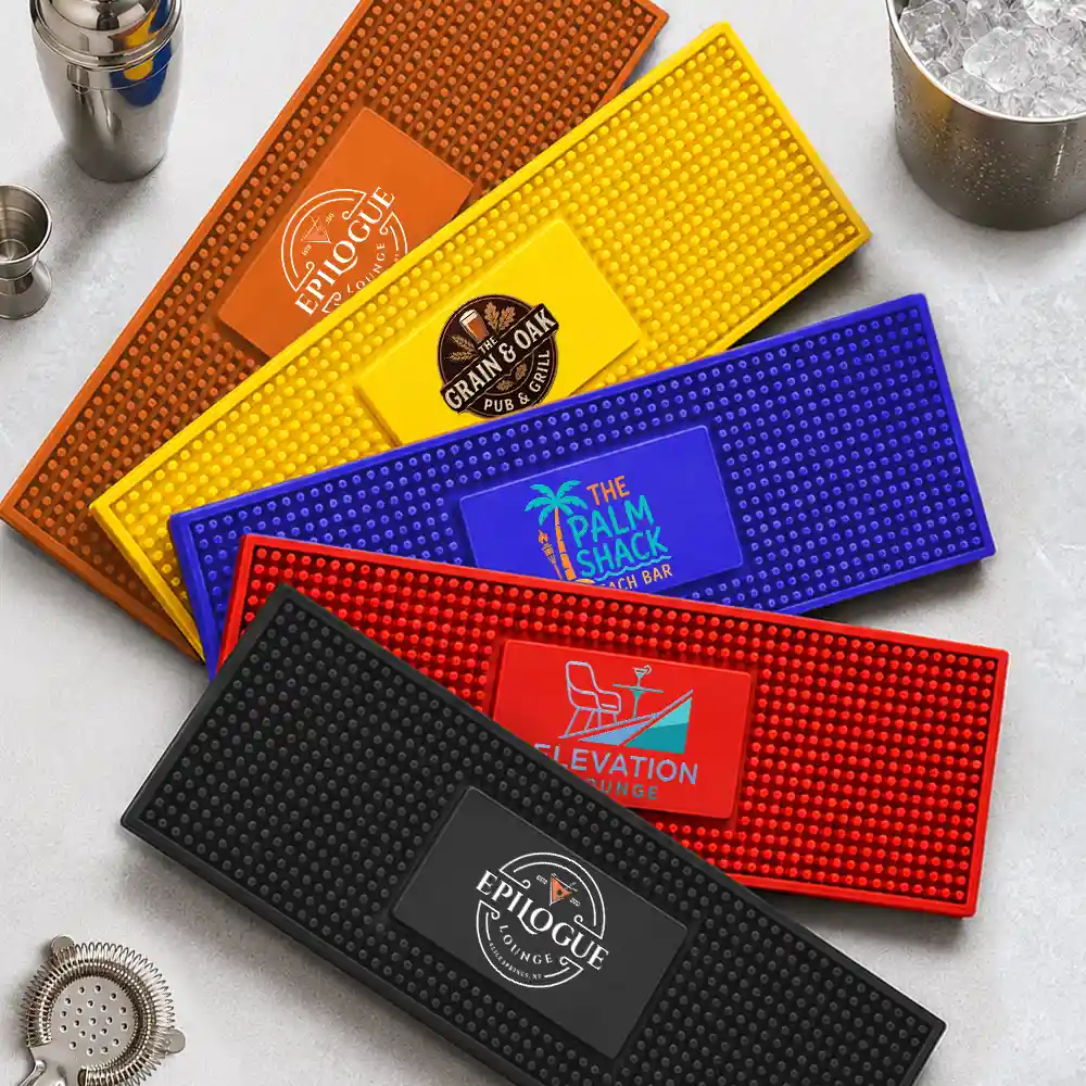 Custom Photo Cocktail Bar Lounge Restaurant Logo - Personalized Bar Mat