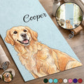 Custom Photo Colored Pencil Sketch Dog Cat Pet Portrait - Personalized Yoga Mat