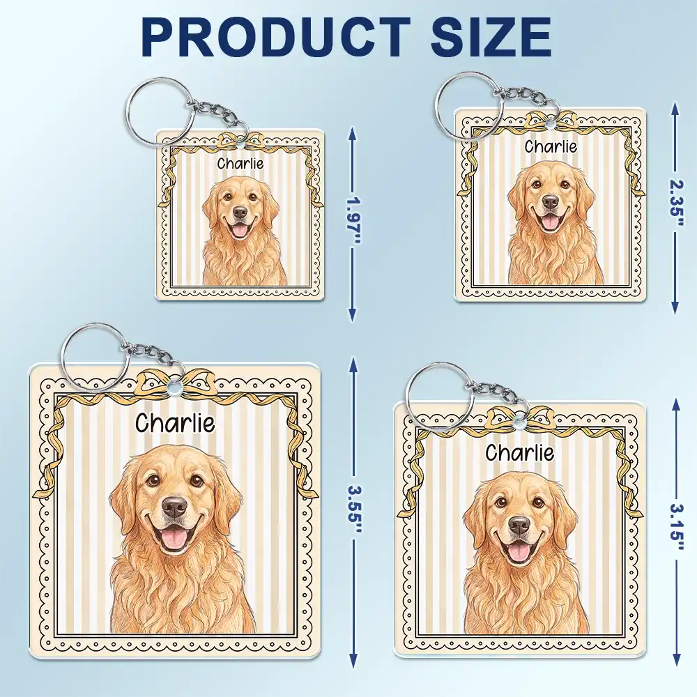 Custom Photo Colored Pencil Sketch Funny Dog Cat Pet - Personalized Acrylic Keychain