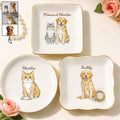 Custom Photo Colored Pencil Sketch Funny Dog Cat - Personalized Ring Dish