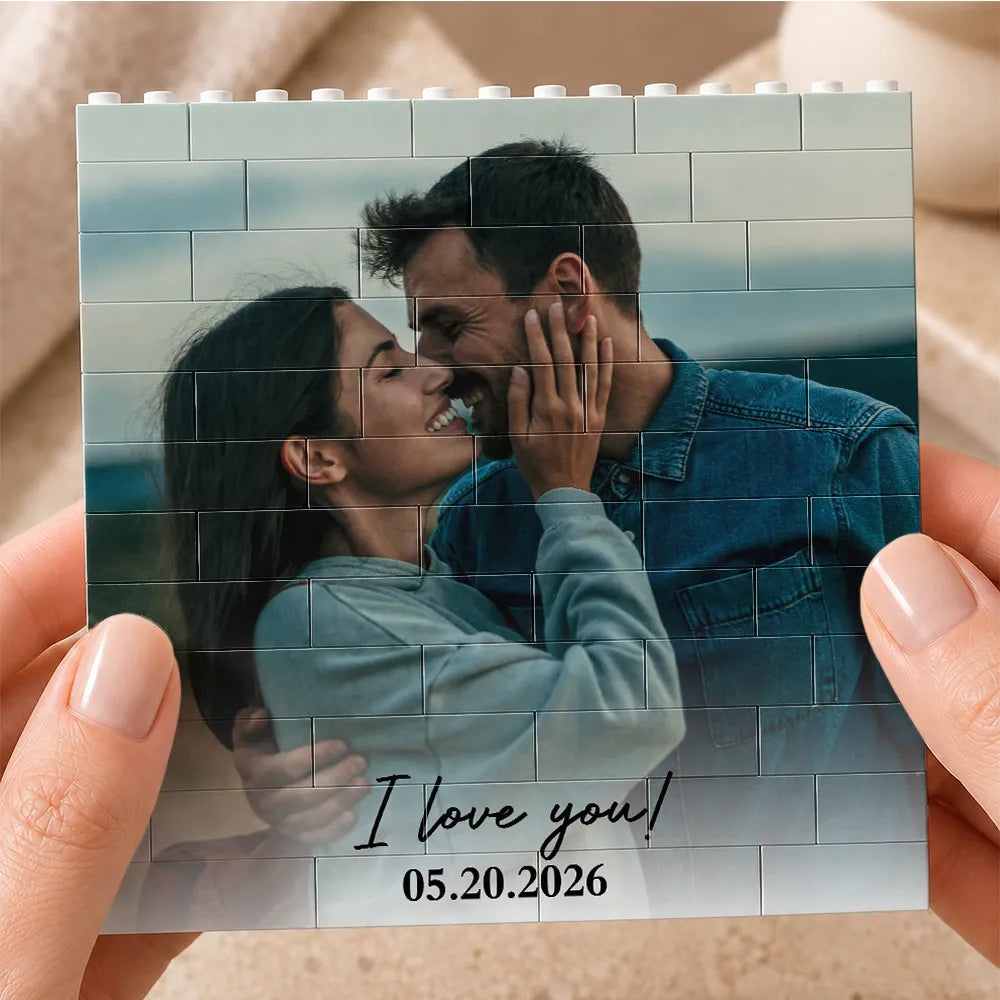 Custom Photo Couple Together & Forever - Personalized Building Brick Blocks