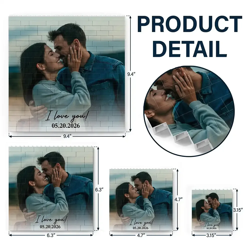 Custom Photo Couple Together & Forever - Personalized Building Brick Blocks