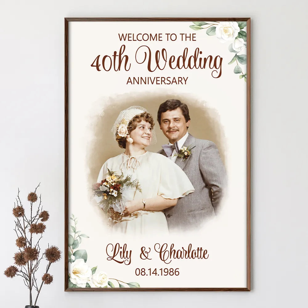 Custom Photo Couple Wedding Anniversary - Personalized Poster