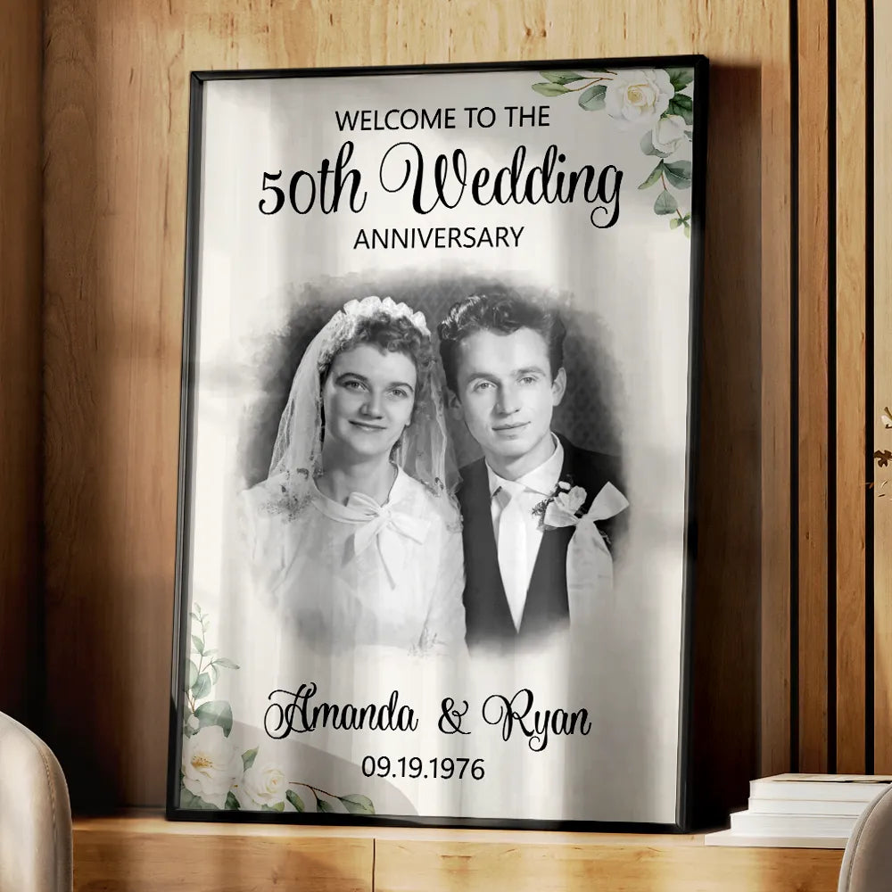 Custom Photo Couple Wedding Anniversary - Personalized Poster
