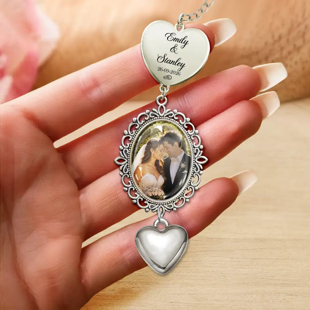 Custom Photo Couple Wedding Day - Personalized Wedding Charm