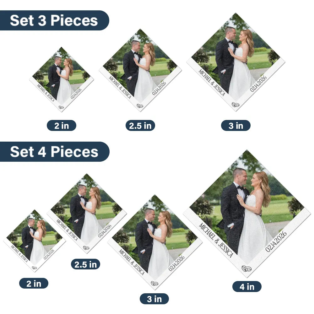 Custom Photo Couples Wedding Engaged Bachelor Party - Personalized Fabric Tie Patch