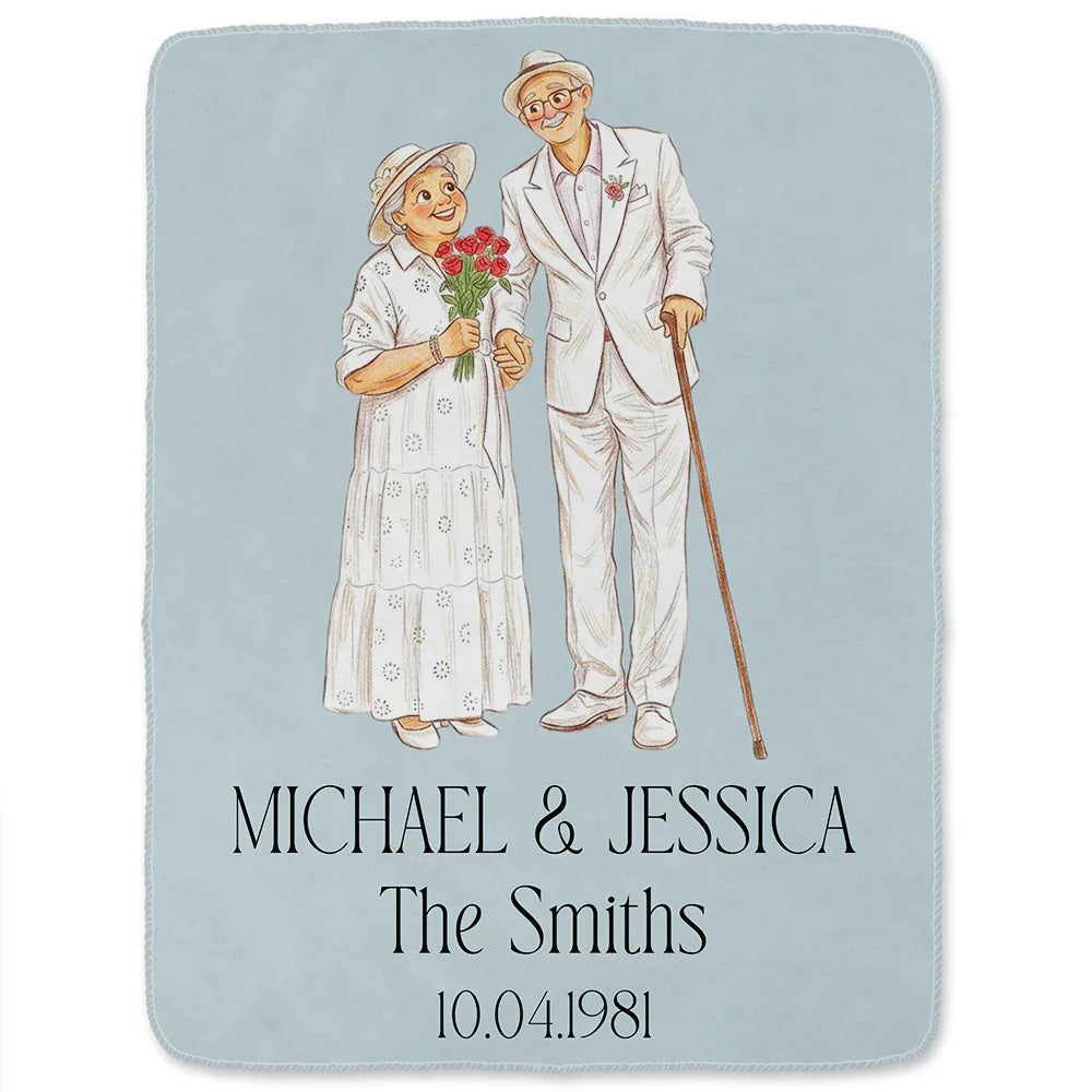 Custom Photo Couples Wedding Engaged Bachelor Party - Personalized Fleece Blanket, Sherpa Blanket