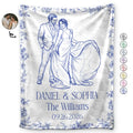 Custom Photo Couples Wedding Engaged Bachelor Party - Personalized Fleece Blanket, Sherpa Blanket