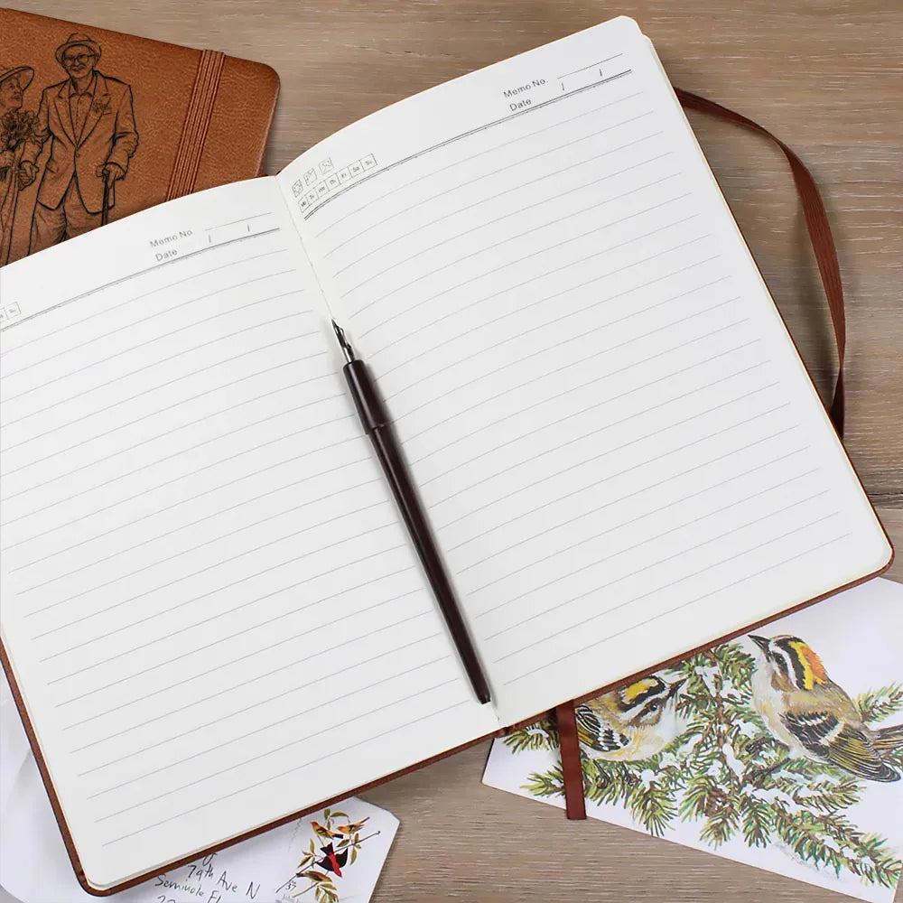 Custom Photo Couples Wedding Engaged Bachelor Party - Personalized Leather Journal