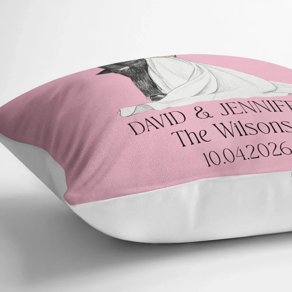 Custom Photo Couples Wedding Engaged Bachelor Party - Personalized Pillow