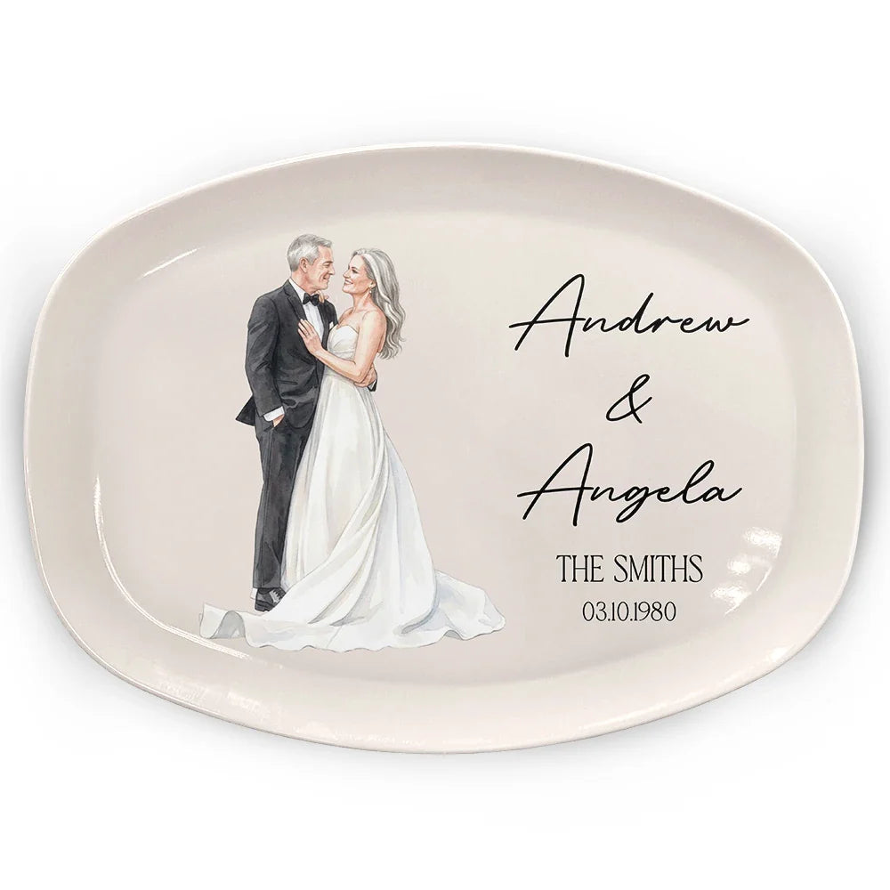 Custom Photo Couples Wedding Engaged Bachelor Party - Personalized Plate