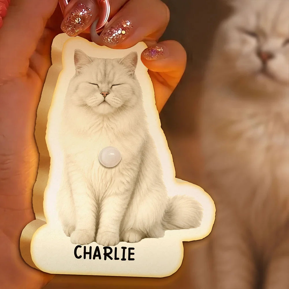 Custom Photo Cute Funny Dog Cat - Personalized Motion Sensor Night Light