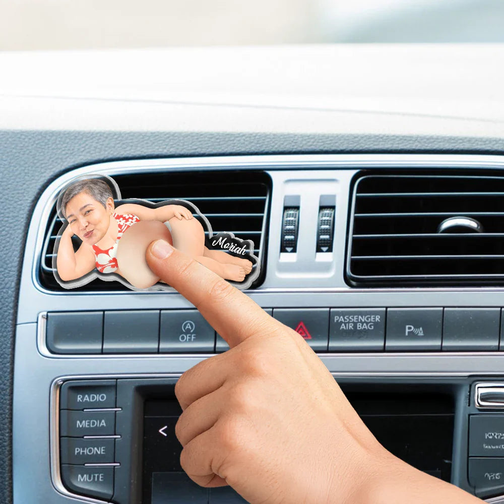 Custom Photo Drive Safe I Freaking Love You - Personalized Squishy Acrylic Car Vent Clip