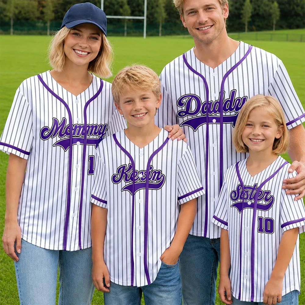 Custom Photo Pencil Sketch Art Family Mommy Daddy Baseball - Personalized Baseball Jersey Shirt
