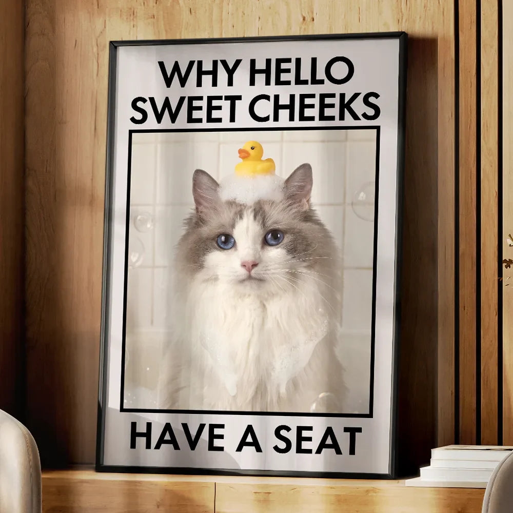 Custom Photo Funny Bathroom Pet Nice Butt Are You Pooping Toilet Dog Cat - Personalized Poster