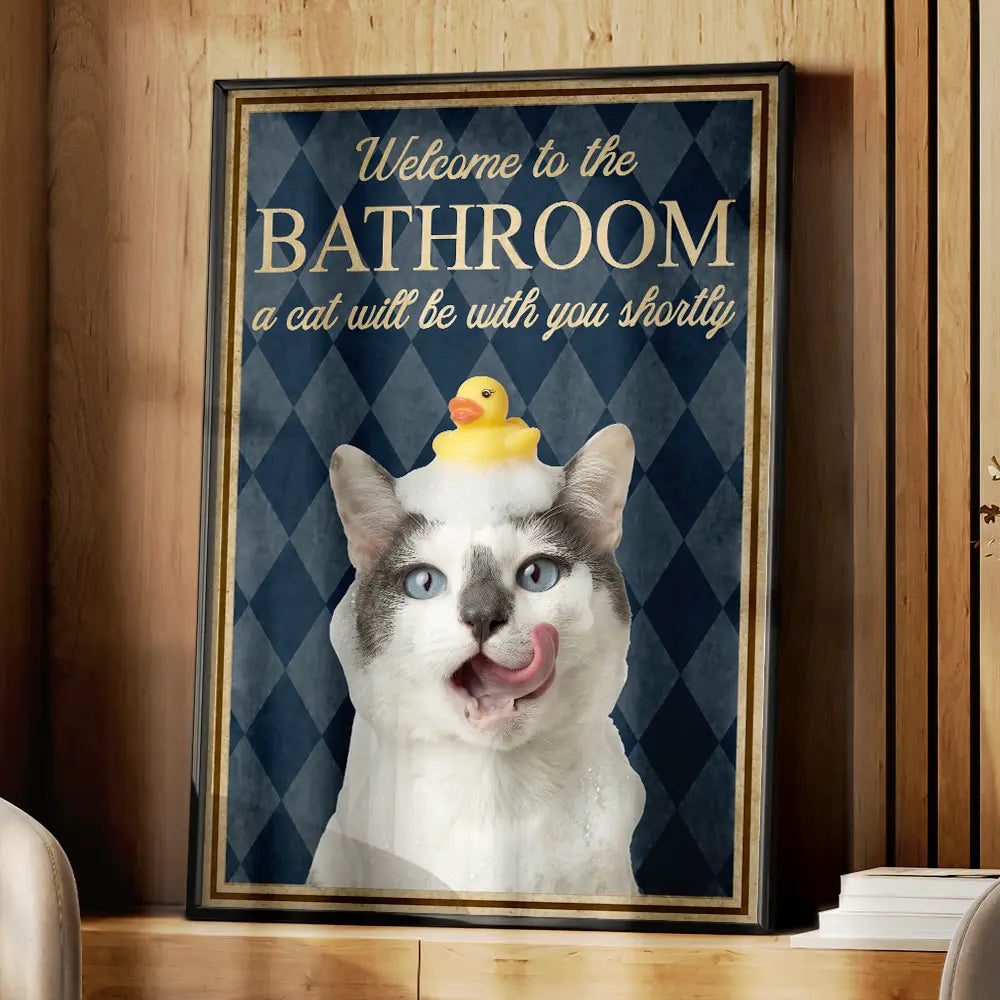 Custom Photo Funny Bathroom Pet Nice Butt Toilet Dog Cat - Personalized Poster