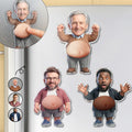 Custom Photo Funny Belly Character Family Members - Personalized Squishy Acrylic Fridge Magnet