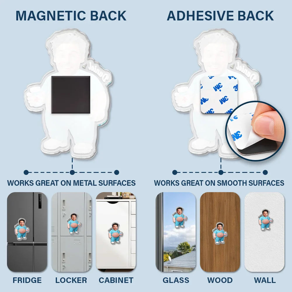 Custom Photo Funny Belly Healthcare Heroes - Personalized Squishy Acrylic Fridge Magnet