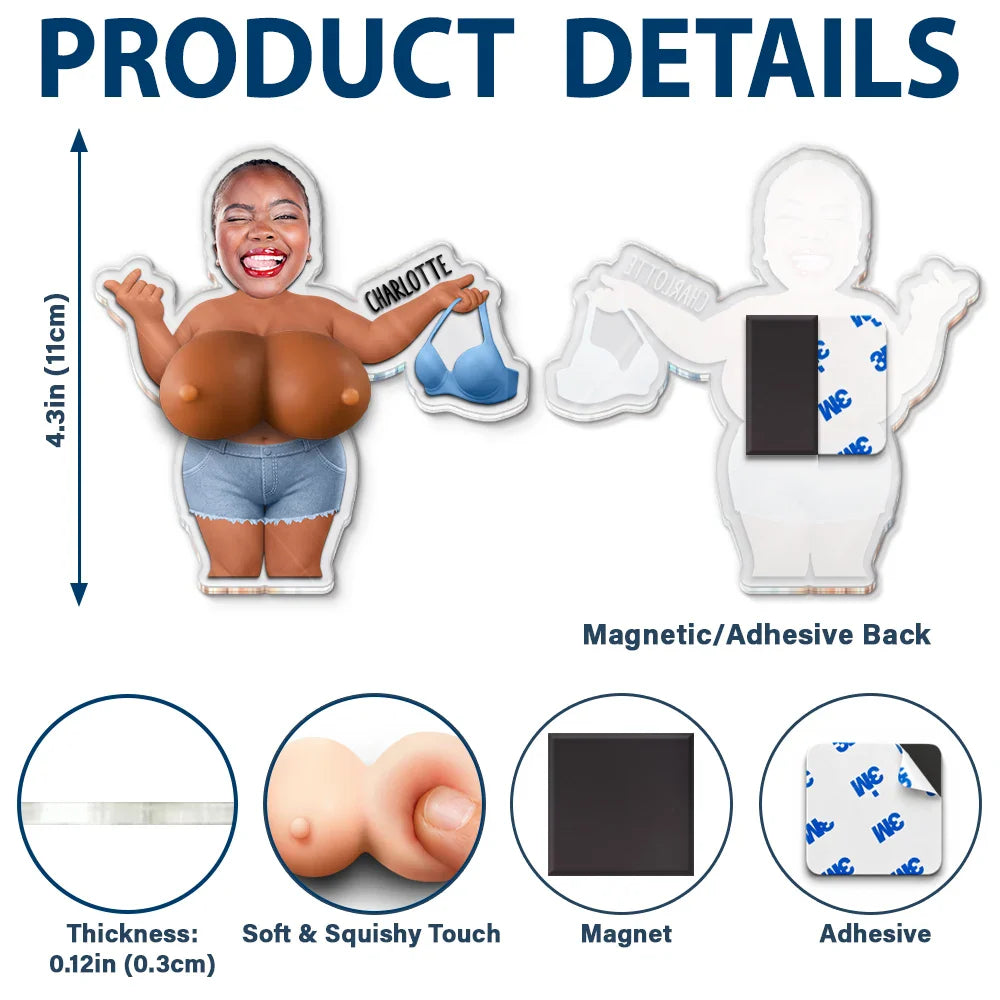 Custom Photo Funny Come On Baby - Personalized Squishy Acrylic Fridge Magnet