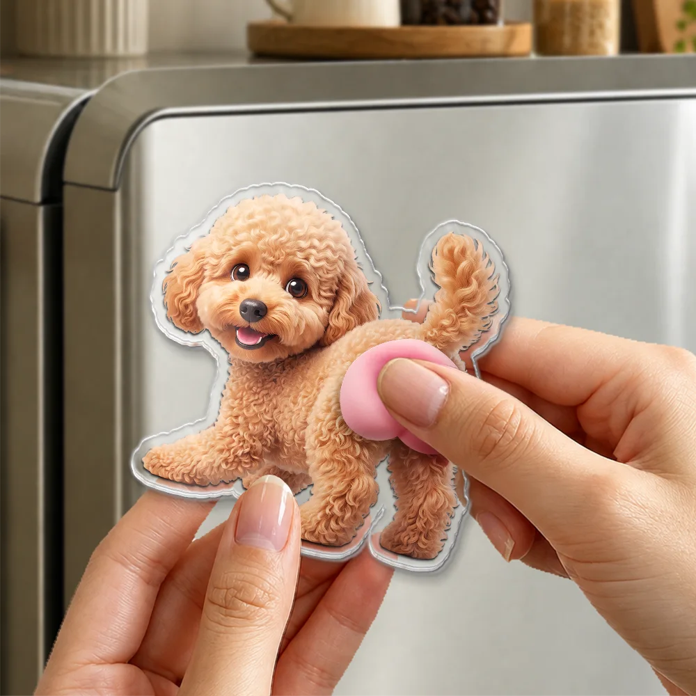 Custom Photo Funny Dog Cat Pet Butt - Personalized Squishy Acrylic Fridge Magnet