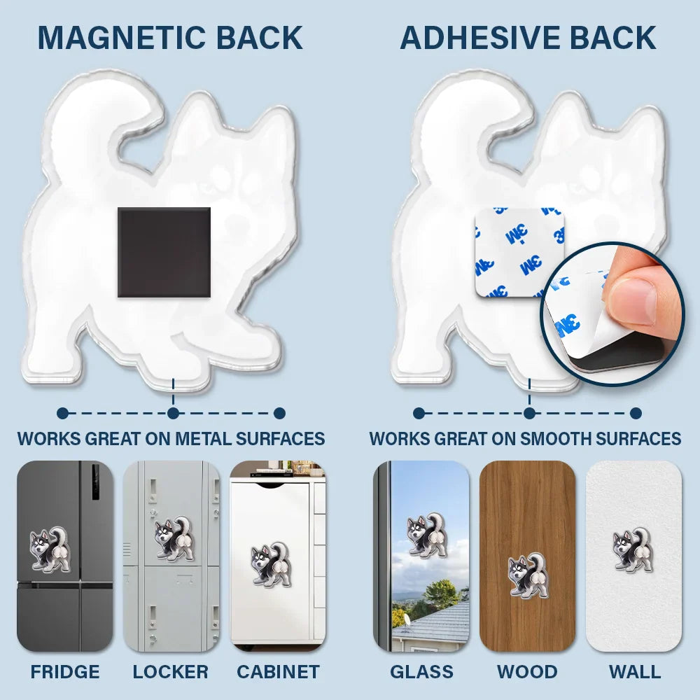 Custom Photo Funny Dog Cat Pet Butt - Personalized Squishy Acrylic Fridge Magnet
