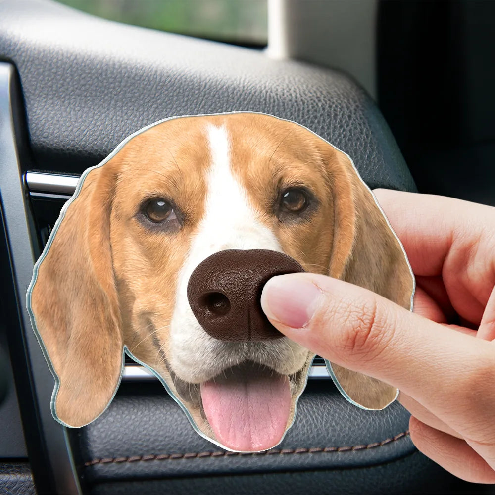 Custom Photo Funny Dog Nose - Personalized Squishy Acrylic Car Vent Clip