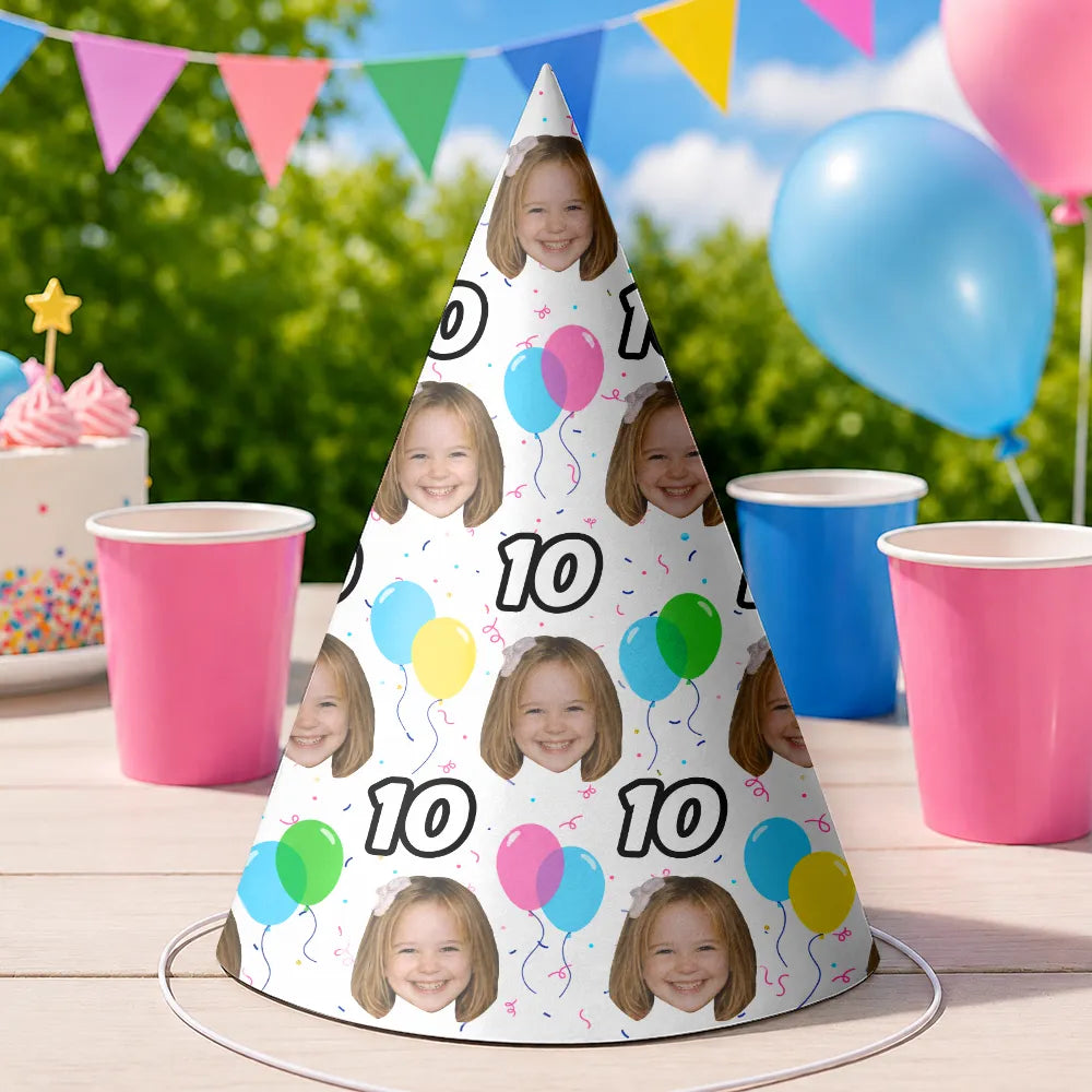 Custom Photo Funny Face Birthday Family, Friends - Personalized Party Hats