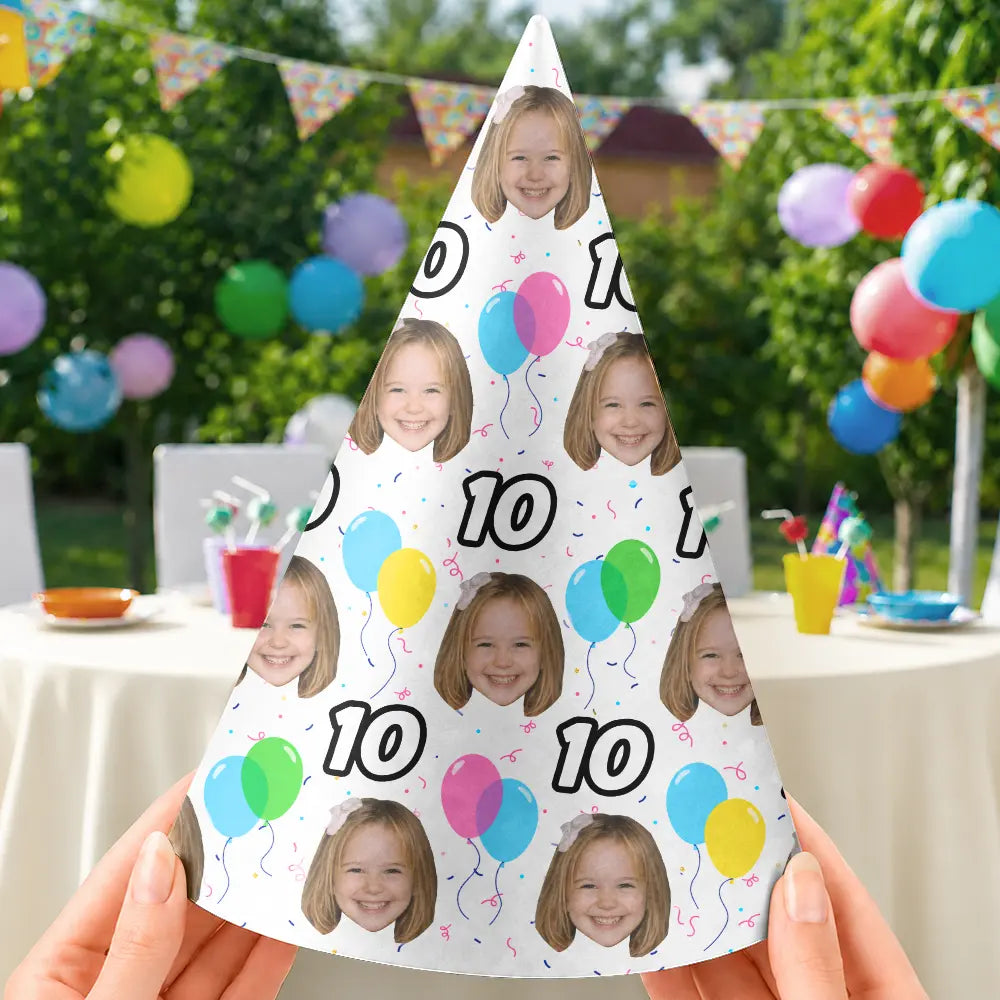 Custom Photo Funny Face Birthday Family, Friends - Personalized Party Hats