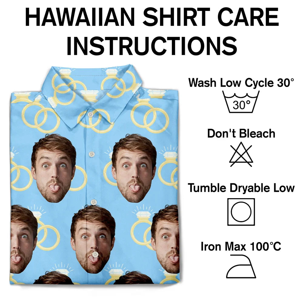 Custom Photo Funny Face Wedding Party - Personalized Hawaiian Shirt