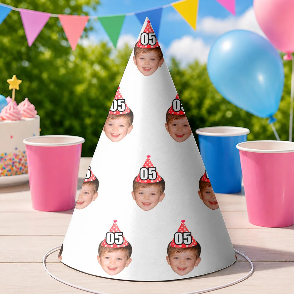 Custom Photo Funny Patriotic Face Birthday Family, Friends - Personalized Party Hats