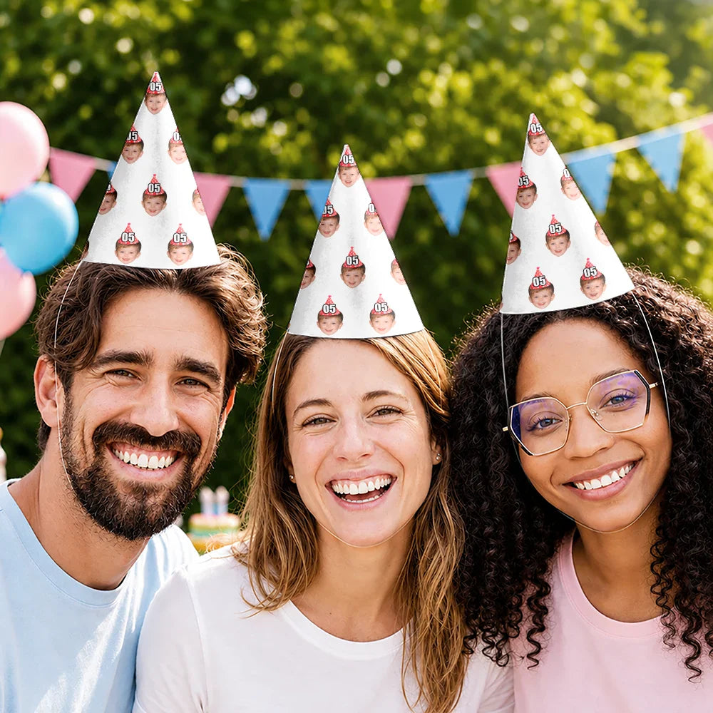 Custom Photo Funny Patriotic Face Birthday Family, Friends - Personalized Party Hats