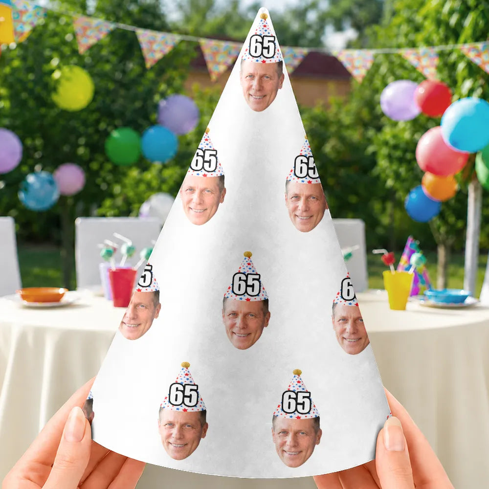 Custom Photo Funny Patriotic Face Birthday Family, Friends - Personalized Party Hats