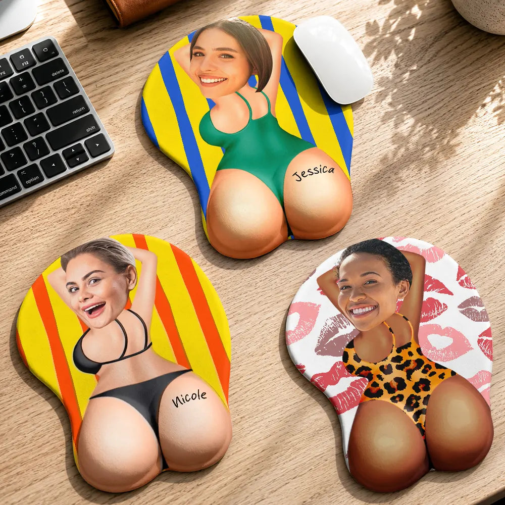 Custom Photo Funny & Naughty Big B**t - Personalized Mouse Pad