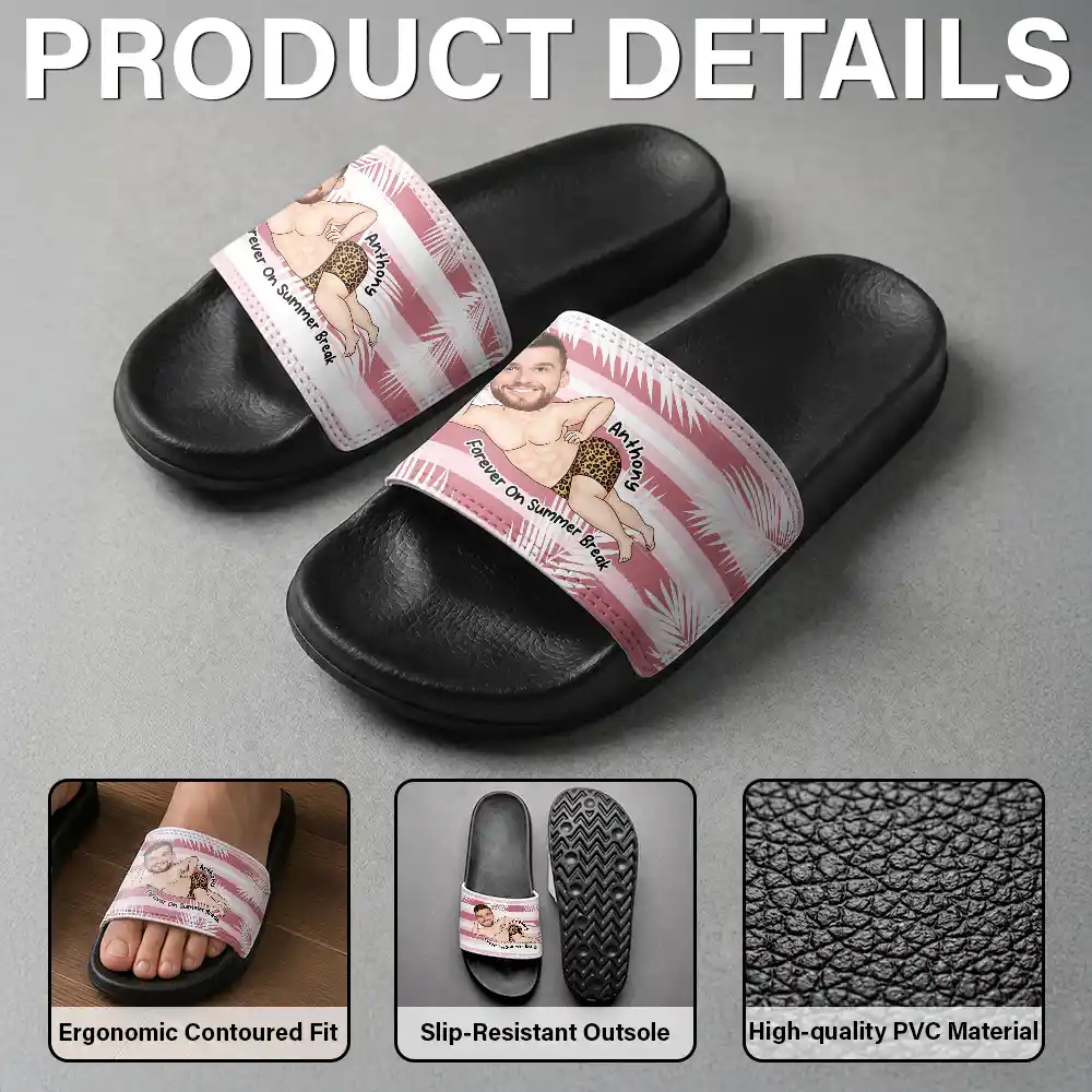 Custom Photo Hawaii Summer Break Sexy Pose Gift For Her, Him - Personalized Unisex Slides