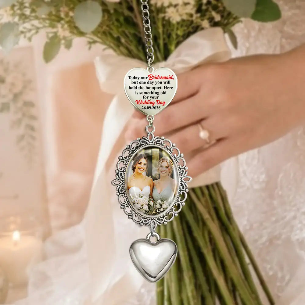 Custom Photo Here Is Something Old For Your Wedding Day - Personalized Wedding Charm